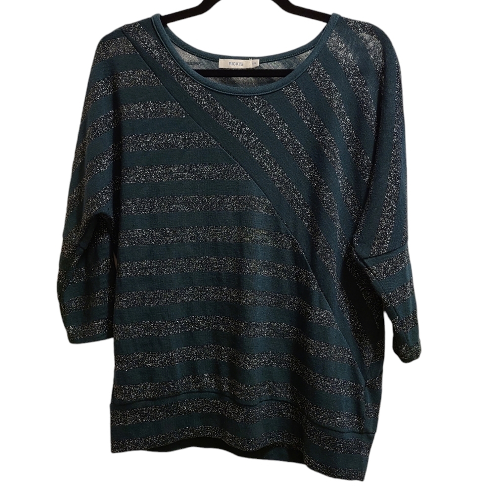 Ricki's striped top with sparkle L